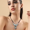 SOHI Women's Powder Blue Party Stone Statement Necklace - 4 of 4