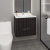 SEVOBAL Bathroom Vanities One Door Vanities with Two Drawers and Open Shelf 30in for Bathroom Storage, Black, 28.35"*23.23"*11.82" - 3 of 4