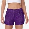 Anna-Kaci Women's Sequin Shorts Elastic Waist Sparkly Party Bottoms with Pockets - 3 of 4