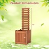 Costway 1/2 PCS Wooden Raised Garden Bed Elevated Patio Yard Planter Box with Trellis Open-Ended - 3 of 4