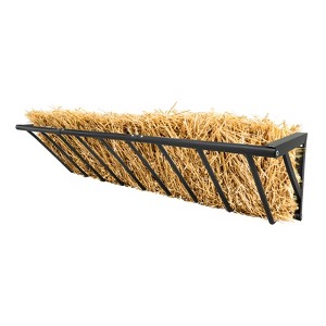 Wall Mount Hay Rack, 27 in Long Livestock Feeder with 16 gal Large Capacity, Heavy Duty Carbon Steel Hay Feeder for Sheep, Goats, Horses,Easy Install - 1 of 4