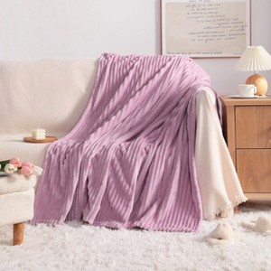 All Seasons Plush Flannel Blanket, Soft and Warm Bed Blanket for Couch Sofa Bed - NTBAY - 1 of 4