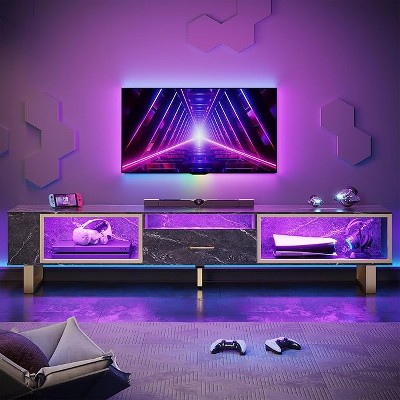 Bestier 80 Inch Led Tv Stand Gaming Entertainment Center With Open ...