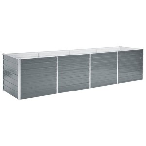 vidaXL Garden Raised Bed Galvanized Steel 126"x31.5"x31.3" Gray - 1 of 1