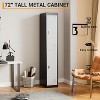 72" Lockers for Employees Students with Shelves, Metal Storage Steel Locker for School, Office, Gym, Home and Warehouse, Grey+Black - 4 of 4