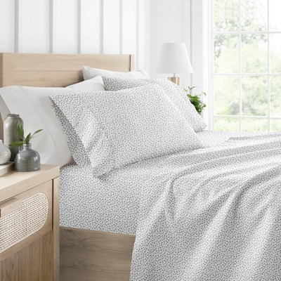 Ivory Floral Twin Microfiber Duvet Cover Set