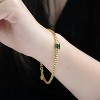 Guili 14K Gold Plated Chain Bracelet with Emerald Green Cubic Zirconia Adds a Bold Yet Elegant Pop of Color to Any Jewelry Collection - 3 of 3
