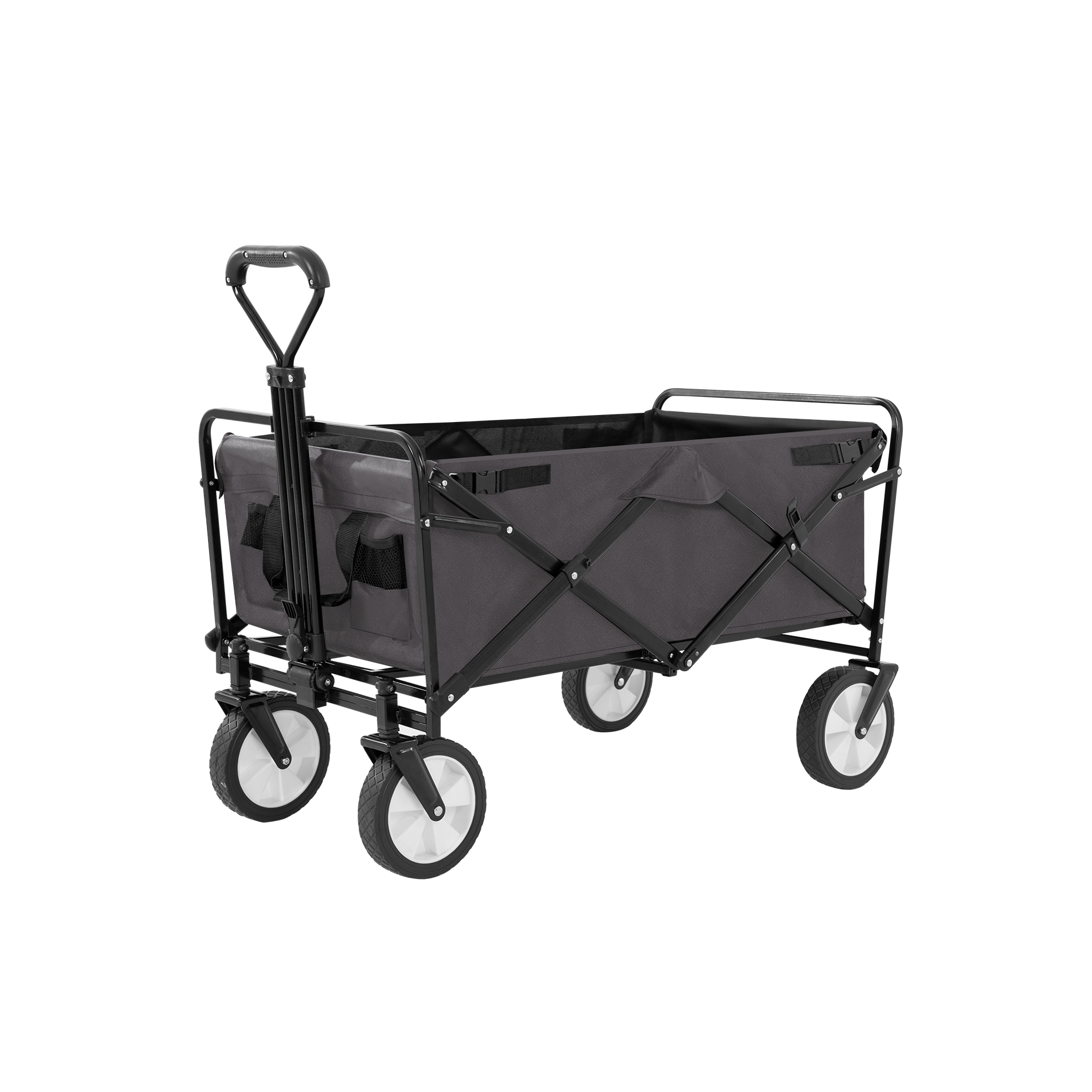 FDW Collapsible Wagon Folding Wagon Garden Cart with Large Capacity, Grey