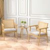 Tangkula Set of 2/4 Dining Chairs Rubber Wood Kitchen Chair with Padded Seat & Hollowed Backrest Rustic Dinner Chair - image 3 of 4