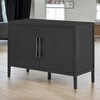 Storage Cabinet Sideboard with 2 Metal Handles & 2 Doors, MDF Wooden Sideboard Buffet Cabinet for Hallway,Adjustable Shelves,Oak Legs,Freestanding - 4 of 4