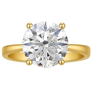 Solitaire 4Ct Round Cut Engagement Ring for Women Sterling Silver 8A CZ Ginger Lyne Collection - 1 of 4