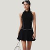 Anna-Kaci Active Women's Sleeveless Performance Polo Tank with Zip Neckline and Contrast Piping for Golf and Tennis - 4 of 4