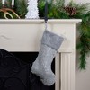 Northlight 20" Gray and Silver Faux Fur Christmas Stocking - 2 of 4