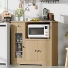 DobleePy Kitchen Microwave Cabinet with 3 Doors, 1 Drawer & Adjustable Shelves, Buffet Sideboard Storage for Kitchen, Dining & Living Room - 4 of 4