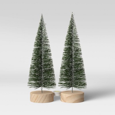 LED 2pk Christmas Basic Big Bottle Brush Trees Green - Threshold™