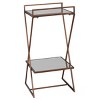 Roxie Rose 2 Tier Pedestal Stand Antique Gold - StyleCraft: Mirrored Glass, Elegant Metal Frame - 2 of 4