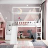 Streamdale Twin Loft Bed with Two Drawers and Slide, House Bed with Slide, White - 2 of 4