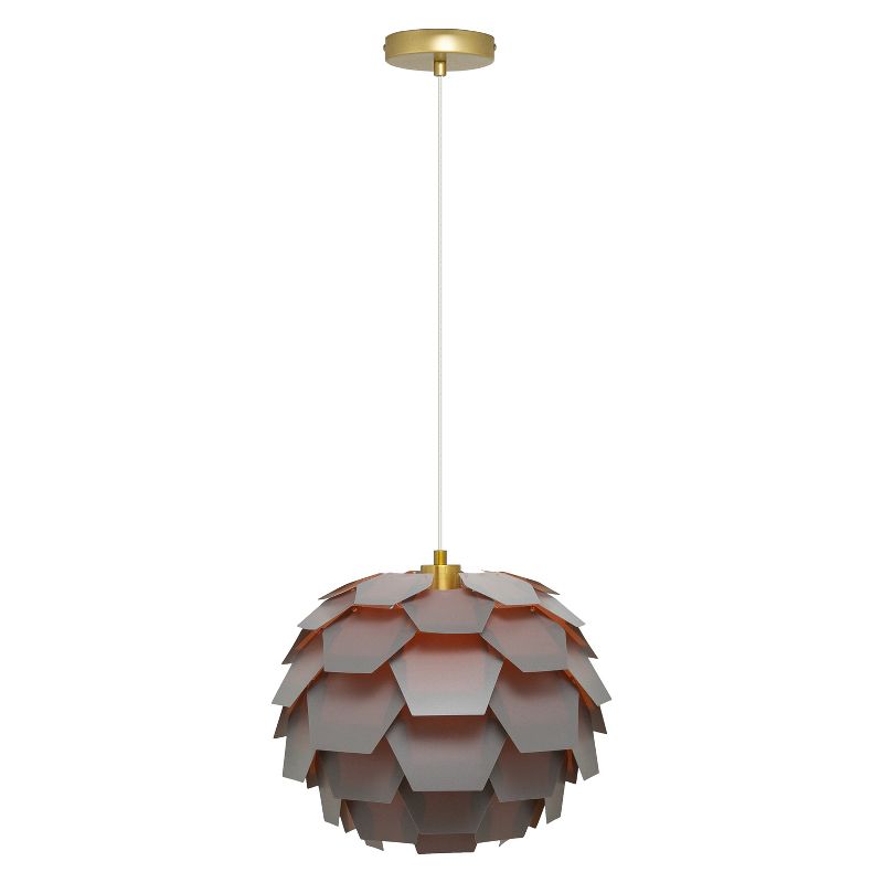 14.5&#34; Katya Round Glam Pendant Light with Brushed Gold Canopy - River of Goods, 1 of 11