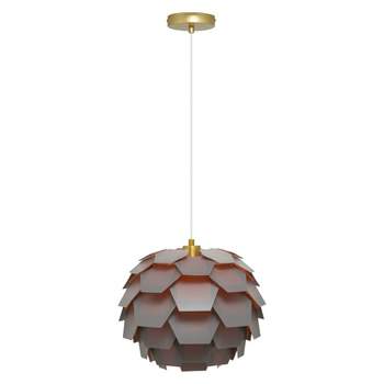 14.5" Katya Round Glam Pendant Light with Brushed Gold Canopy - River of Goods