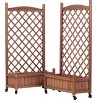 WELLFOR 2pc Rectangular Metal Outdoor Garden Bed Brown 11"x25" - 3 of 4
