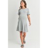 Hello Miz Women's Lounge Ribbed Knit Short Sleeve Maternity Dress - 4 of 4