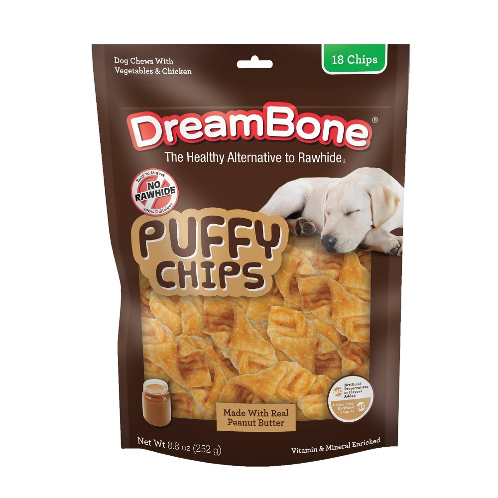 DreamBone Peanut Butter Puffy Chips Chews Dog Treats 8.8oz Connecticut Post Mall