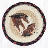 Earth Rugs Mom and Pony Round Large Coaster 7"x7" – Braided Jute Horse Print Coaster - 2 of 3