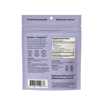 Beekeepers Naturals Propolis Soothing Lozenges - Elderberry - 14ct : Target