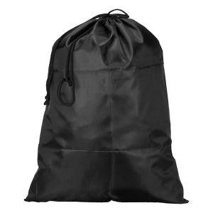 Unique Bargains Oxford Cloth Double Drawstrings Storage Bag Black - 1 of 4