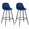 TOAOTBNBOB Industrial Bar Chairs with Metal Legs, Modern Barstools Set of 2, Comfortable Bar Stools for Kitchen Island - 2 of 4