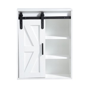 NicBex Bathroom Wall Mount Storage Cabinet Medicine Cabinet with Adjustable Door - 1 of 4
