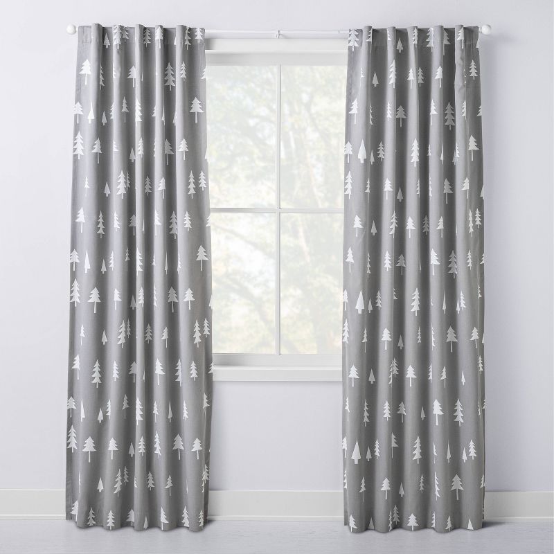 Blackout Curtain Panel Trees - Cloud Island&#153; Gray, 4 of 8