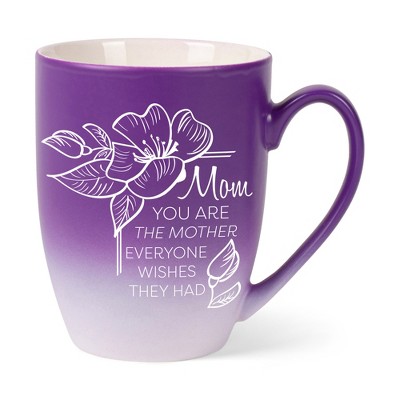 Elanze Designs Mom You Are The Mother Everyone Wishes They Had Two Toned Ombre Matte Purple and White 12 ounce Ceramic Stoneware Coffee Cup Mug