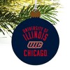 UIC Flames Wood Christmas Tree Holiday Ornament - 4 of 4