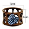 Slickblue Women's Heart Cut-Out Ring, Brown, Aquamarine Heart Cluster, Coffee IP Finish, Stainless Steel, Sizes 5–10 - 2 of 4