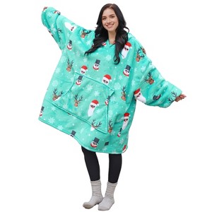 Catalonia Oversized Fleece Flannel Blanket Hoodie Sweatshirt for Women Men, Warm Wearable Blanket Pullover Adult, Cozy Christmas Gift for Wife Woman - 1 of 4