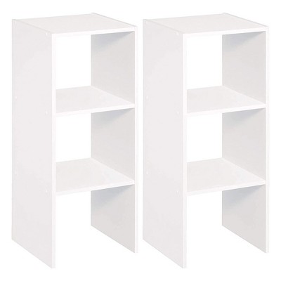 ClosetMaid 895300 Decorative Home Vertical Stackable 2-Cube Organizer Storage with Open Back Panel Design, 31-Inch, White (3 Pack)