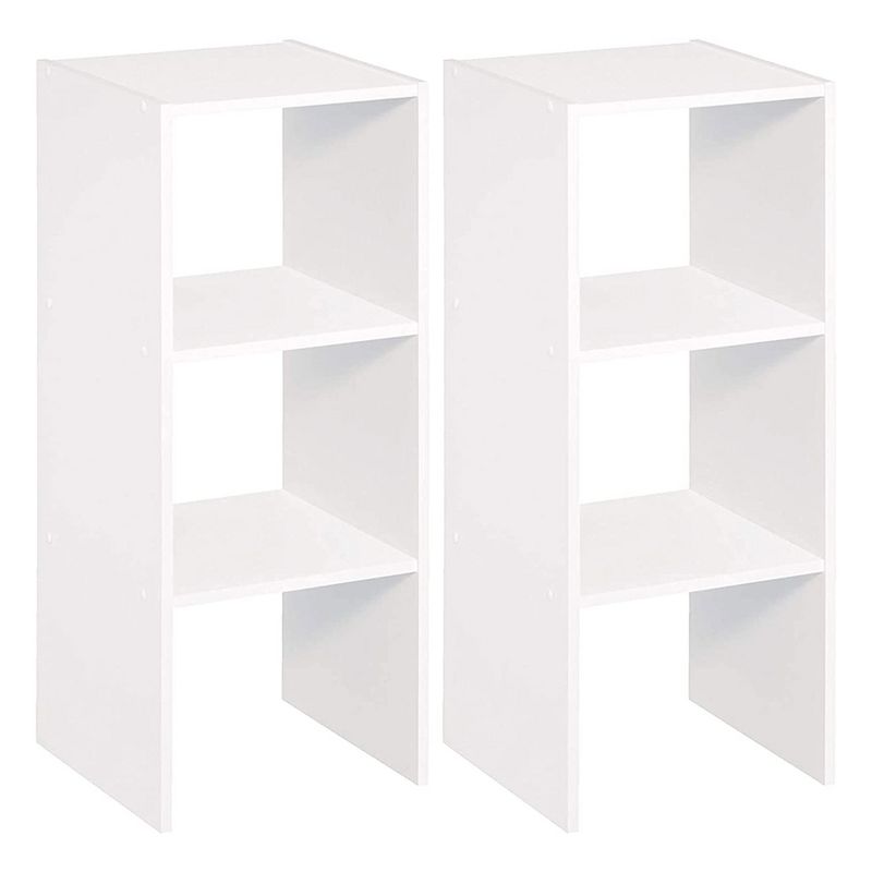 ClosetMaid 895300 Decorative Home Vertical Stackable 2-Cube Organizer Storage with Open Back Panel Design, 31-Inch, White (3 Pack), 1 of 7