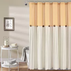 Linen Button Shower Curtain - Lush Décor