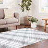 Modern Checkered Rug, Washable and Non-Slip, Thin and Foldable Printed Rug, SSoft Non Shedding Low Pile Floor Covering, Neutral Geometric Rug - 2 of 4