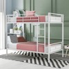 VYNXARIA Twin Over Twin Metal Bunk Bed with Storage - Elegant White - 2 of 4