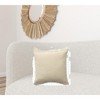 20" X 20" Cream And Beige 100% Cotton Zippered Pillow - 2 of 4