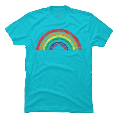 Adult Design By Humans Retro Rainbow Pride Parade By MusicoIlustre T-Shirt