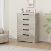 5-Drawer Wooden Dresser for Bedroom, Modern Gray Chest with Recessed Handles, Storage Organizer for Living Room, Nursery, Hallway, or Entryway - 4 of 4