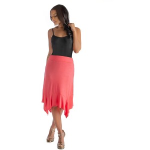Womens Elastic Waistband Knee Length Skirt - 1 of 4