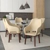 Leather Dining Chair with Rubberwood Base and Padded Seat and Back Vivara Collection - 3 of 4