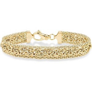 925 Sterling Silver & Gold Plated Byzantine Beaded Mesh Link Bracelet for Women - 1 of 4