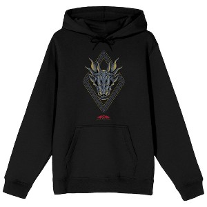 House of the Dragon Blue Dragon Head Men's Black Hoodie - 1 of 3