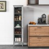 Tangkula Freestanding Bathroom Storage Cabinet Tall Narrow Storage Cabinet with 1 Adjustable Shelf 1 Drawer and 2 Doors Gray/Coffee/Black/White - 2 of 4
