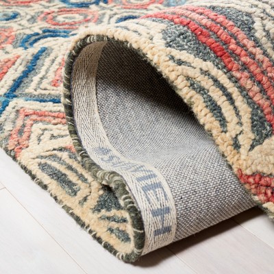 Handmade Gray and Navy Wool Tufted Area Rug, 3' x 5'